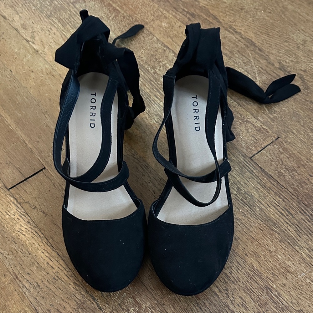 Torrid Elegant Black Wrap Heels